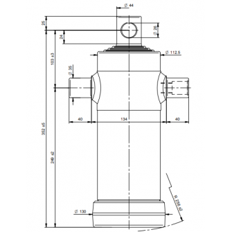 Teleskopski cilinder 4 stopnje 7 ton 910 mm z luknjo 3064F